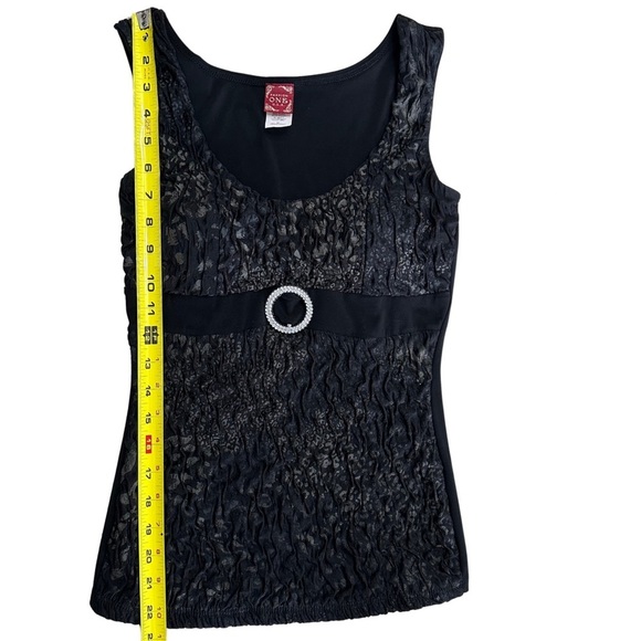 Vintage Babydoll Tank Y2K Black Tan Medium Dark Romantic Whimsigoth EUC Made USA - Picture 6 of 7